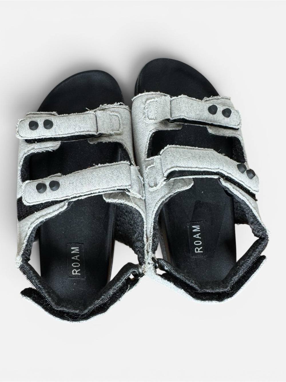 ROAM Touch Adjustable Strap Puffy Jersey Sandals Grey Size 40 - Picture 4 of 9